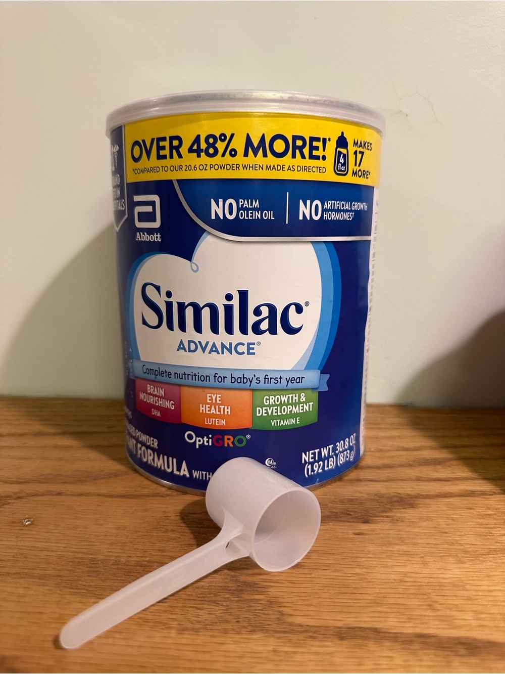 Empty Metal Can with spoon 30.8oz Blue for reborn and silicone babies Empty